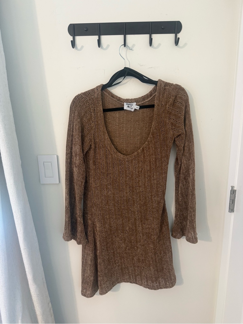 Princess Polly Taupe Ribbed Scoop Neck Sweater Dress